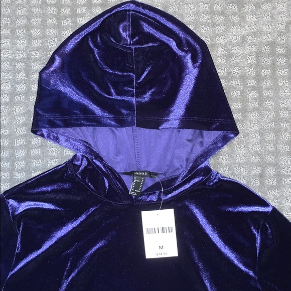 Forever 21 Velour Pullover Hoodie - Picture 4 of 6